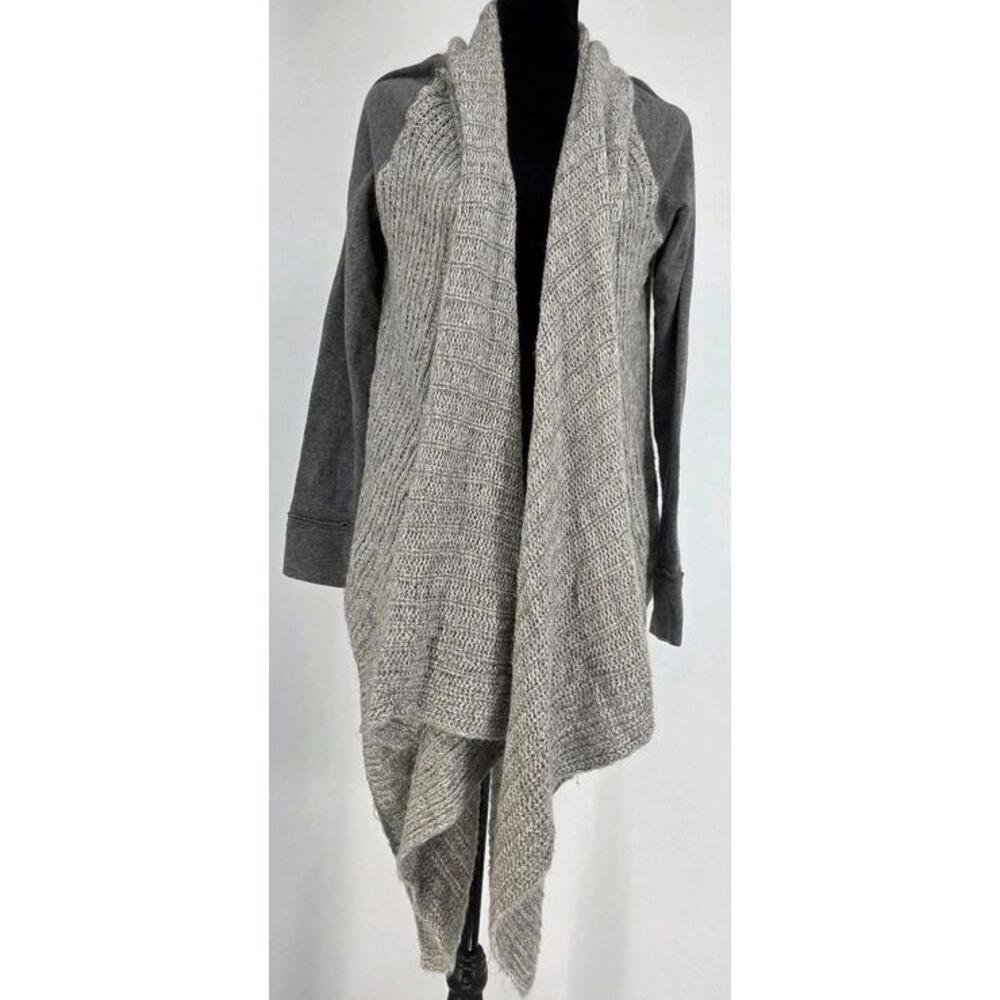 Anthropologie Saturday‎ Sunday Womens Cardigan Medium Gray Cascade Front Angora